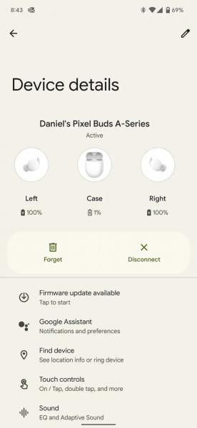 Google выкатывает ручные обновления для Pixel Buds серии A
